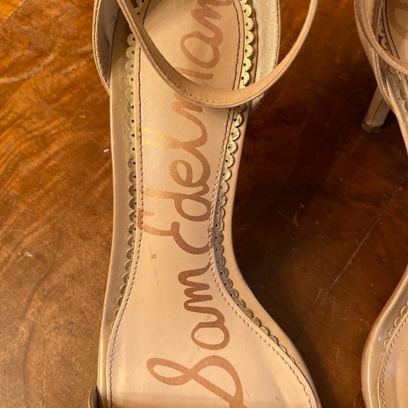 Sam Edelman Beige Patent Leather Strappy Heels size 7 - Picture 3 of 7